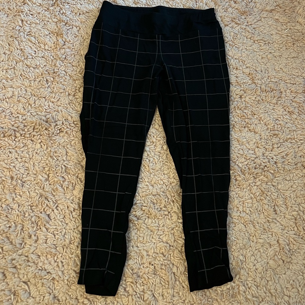 Pants, plaid, black and white, 14